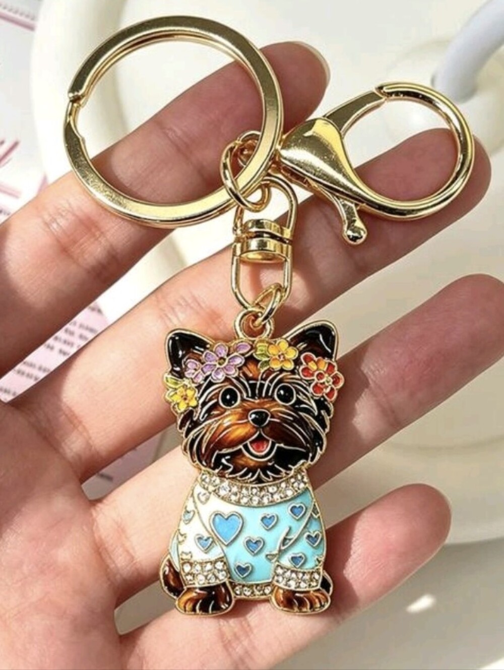 Yorkie Dog Yorkshire Terrier Bag Charm/ Keychain NEW